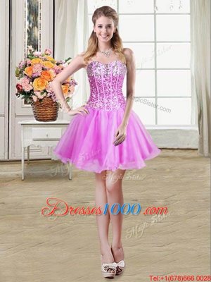 Lilac Sweetheart Lace Up Sequins Cocktail Dresses Sleeveless