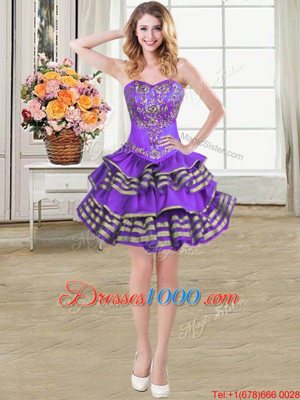 Hot Selling Sleeveless Beading and Embroidery and Ruffled Layers Lace Up Pageant Dress