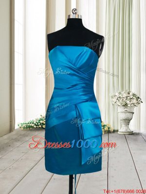 Romantic Teal Lace Up Homecoming Dress Ruching Sleeveless Mini Length