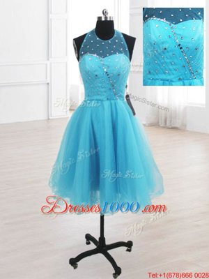 Inexpensive Organza Sleeveless Knee Length Party Dress Wholesale and Sequins