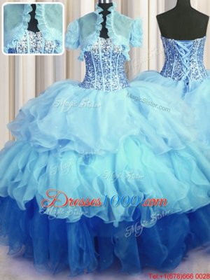 Traditional See Through Hot Pink Sweet 16 Dresses Military Ball and Sweet 16 and Quinceanera and For with Beading and Appliques Sweetheart Cap Sleeves Brush Train Zipper