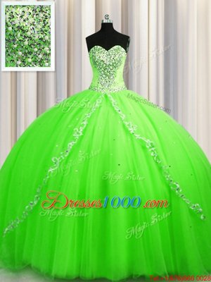 Low Price Sleeveless Tulle Brush Train Lace Up 15 Quinceanera Dress for Military Ball and Sweet 16 and Quinceanera