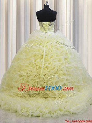 Pretty Sleeveless Organza Floor Length Lace Up Quinceanera Dresses in Teal for with Beading and Appliques and Ruffles