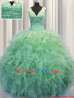 Teal Ball Gowns Sweetheart Sleeveless Taffeta Floor Length Lace Up Beading and Appliques 15 Quinceanera Dress