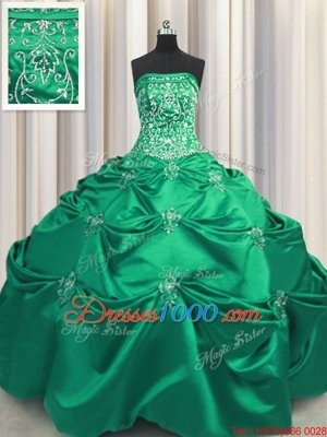 Turquoise Lace Up Sweet 16 Quinceanera Dress Beading and Appliques and Embroidery Sleeveless Floor Length