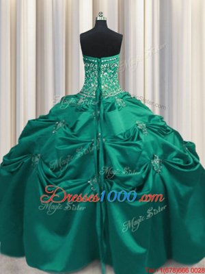Turquoise Lace Up Sweet 16 Quinceanera Dress Beading and Appliques and Embroidery Sleeveless Floor Length