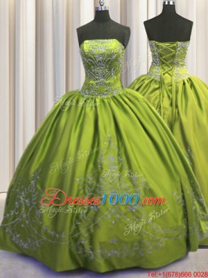 Visible Boning Sleeveless Lace Up Floor Length Beading and Ruffles Ball Gown Prom Dress