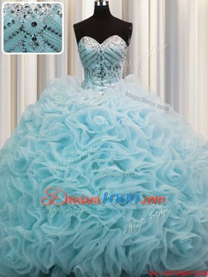 Bling-bling Visible Boning Multi-color Tulle Lace Up Quinceanera Dress Sleeveless Floor Length Beading and Ruffles and Ruffled Layers and Sequins