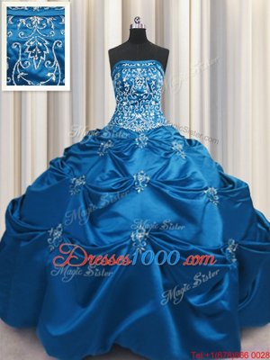 Chic Sleeveless Lace Up Floor Length Beading and Appliques and Embroidery 15th Birthday Dress