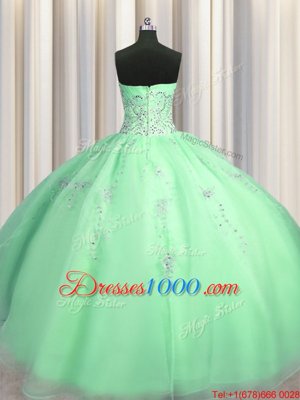 High Class Multi-color Ball Gowns Sweetheart Sleeveless Organza and Tulle Floor Length Lace Up Beading and Ruffles 15th Birthday Dress