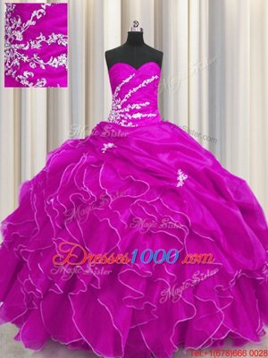 Coral Red Organza Lace Up V-neck Sleeveless High Low Quinceanera Dresses Beading and Ruffles