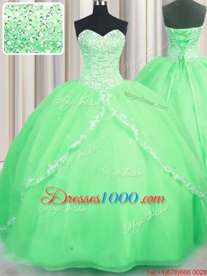 Sleeveless Beading and Ruffles and Ruffled Layers Lace Up Vestidos de Quinceanera