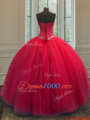 Sweetheart Sleeveless Organza Quinceanera Dresses Beading and Ruffles Lace Up
