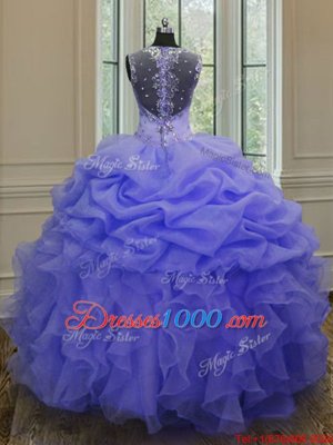 Unique Straps Straps Sleeveless Beading and Ruffles Zipper Vestidos de Quinceanera
