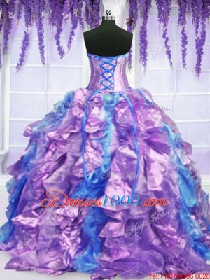 Floor Length Ball Gowns Sleeveless Lavender 15th Birthday Dress Lace Up