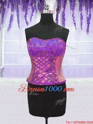 Four Piece Floor Length Lace Up Quince Ball Gowns Pink and In for Military Ball and Sweet 16 and Quinceanera with Embroidery and Ruffles