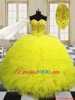 Light Yellow Sleeveless Tulle Lace Up 15 Quinceanera Dress for Military Ball and Sweet 16 and Quinceanera
