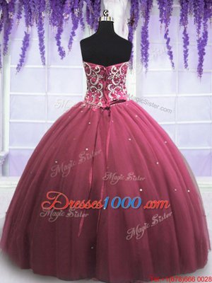 Floor Length Pink Sweet 16 Dresses Sweetheart Sleeveless Lace Up