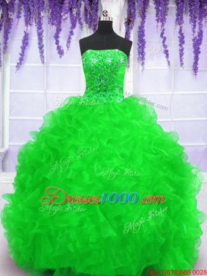 Decent Scoop Sleeveless Beading and Pick Ups Floor Length Quinceanera Dresses