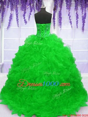 Decent Scoop Sleeveless Beading and Pick Ups Floor Length Quinceanera Dresses