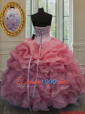 Sleeveless Lace Up Floor Length Beading and Pick Ups Sweet 16 Quinceanera Dress