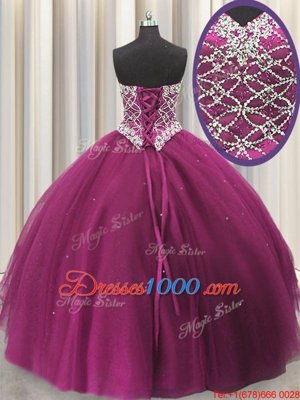 Admirable Sleeveless Beading and Sequins Lace Up Vestidos de Quinceanera