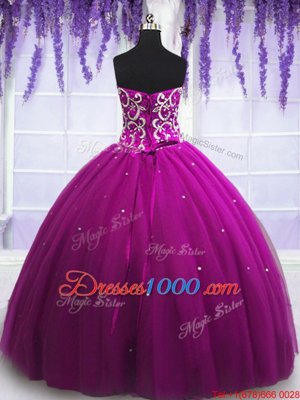 Fabulous Sleeveless Lace Up Floor Length Beading Quinceanera Dress