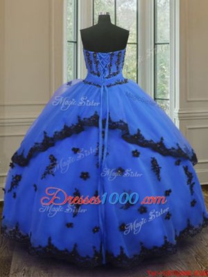 Sleeveless Appliques Lace Up 15th Birthday Dress