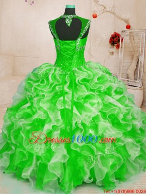 Discount Sweet 16 Quinceanera Dress Military Ball and Sweet 16 and Quinceanera and For with Beading and Ruffles Sweetheart Sleeveless Lace Up