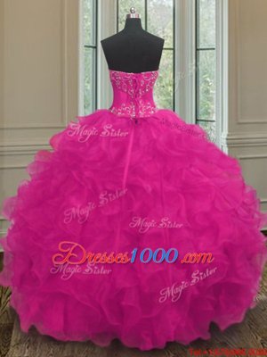 Sleeveless Lace Up Floor Length Beading and Embroidery Quinceanera Gowns