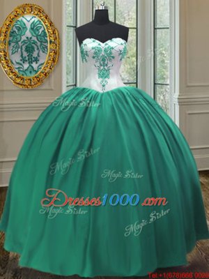 Wonderful Turquoise Lace Up Sweet 16 Dresses Embroidery Sleeveless Floor Length