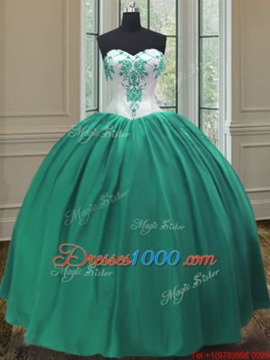 Wonderful Turquoise Lace Up Sweet 16 Dresses Embroidery Sleeveless Floor Length