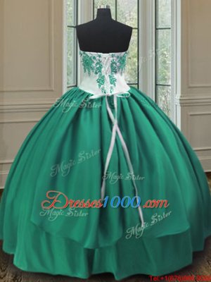 Wonderful Turquoise Lace Up Sweet 16 Dresses Embroidery Sleeveless Floor Length