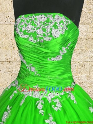 Sleeveless Appliques Lace Up 15th Birthday Dress