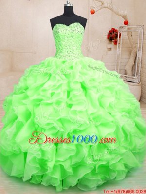 Floor Length Ball Gowns Sleeveless Quinceanera Dresses Lace Up