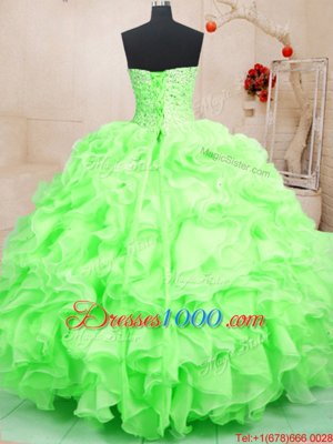 Floor Length Ball Gowns Sleeveless Quinceanera Dresses Lace Up