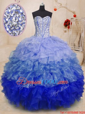 Clearance Floor Length Multi-color Quinceanera Gown Sweetheart Sleeveless Lace Up