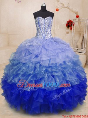 Clearance Floor Length Multi-color Quinceanera Gown Sweetheart Sleeveless Lace Up