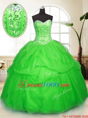 Affordable Sweetheart Neckline Sequins and Pick Ups Sweet 16 Quinceanera Dress Sleeveless Lace Up