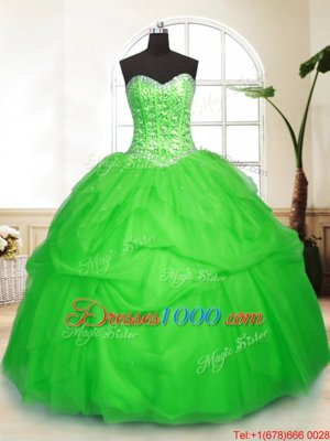Affordable Sweetheart Neckline Sequins and Pick Ups Sweet 16 Quinceanera Dress Sleeveless Lace Up
