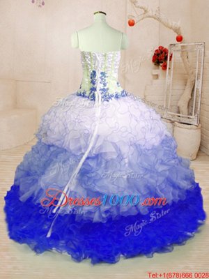 With Train Ball Gowns Sleeveless Multi-color Sweet 16 Quinceanera Dress Brush Train Lace Up