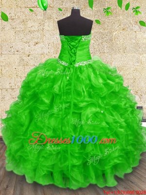 15 Quinceanera Dress Military Ball and Sweet 16 and Quinceanera and For with Beading and Appliques and Ruffles and Ruching Sweetheart Sleeveless Lace Up