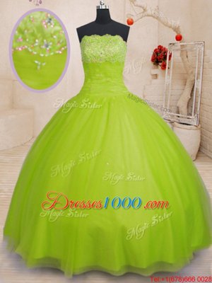 Chic Sleeveless Floor Length Beading and Ruffles and Pick Ups Zipper Quinceanera Dresses with Royal Blue