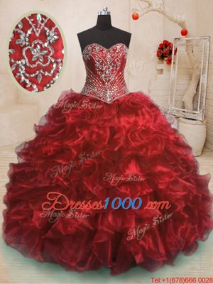Amazing Multi-color Sleeveless Brush Train Beading and Appliques and Ruffles With Train Quinceanera Gown