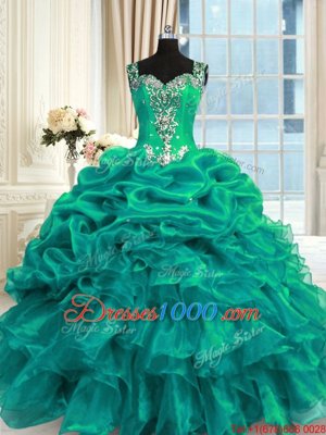 Best Selling Sleeveless Lace Up Floor Length Beading and Ruffles Quinceanera Dresses