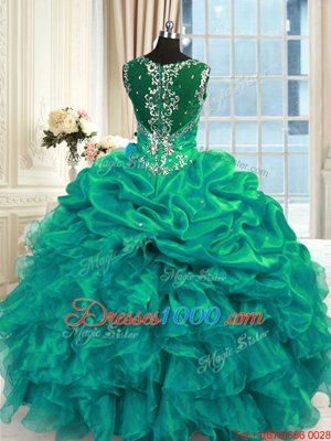 Best Selling Sleeveless Lace Up Floor Length Beading and Ruffles Quinceanera Dresses