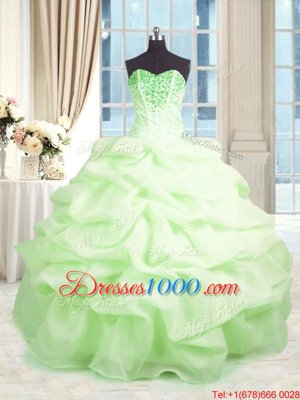Inexpensive Sleeveless Lace Up Floor Length Beading and Ruffles Sweet 16 Quinceanera Dress
