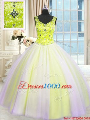 Sleeveless Beading and Sequins Lace Up Quinceanera Dresses