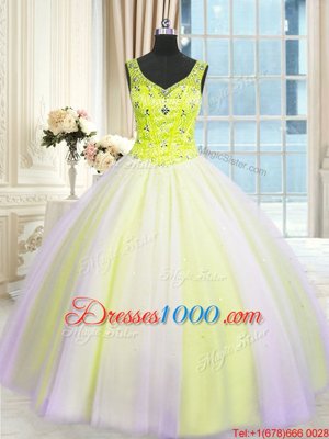 Sleeveless Beading and Sequins Lace Up Quinceanera Dresses