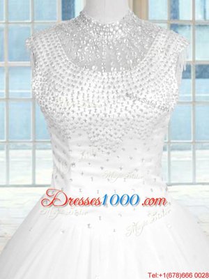 Hot Sale Sleeveless Zipper Floor Length Beading Quinceanera Dresses